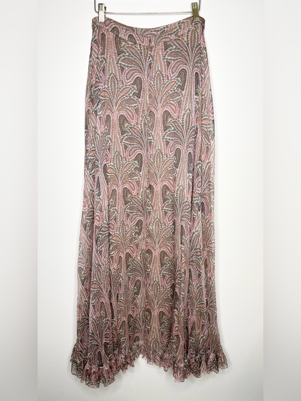 Etro Printed Silk Paisley High-Low Maxi Skirt IT 44 US 8 NWT - Picture 12 of 14